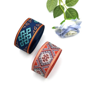 Thiết Kế Mới 5Cm Mô Hình Hình Học Jacquard Vải Ribbon Twill Phong Cách Polyester Dệt Ban Nhạc - Product Image 4