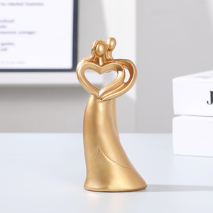 <span class=keywords><strong>Couple</strong></span> romantique Art résine homme <span class=keywords><strong>et</strong></span> femme embrassant Statue abstraite câlin Sculpture anniversaire mariage ornement Figurine - Product Image 5