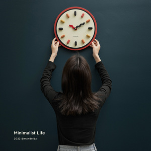 Wall <b>Clock</b> Round Battery Powered Single Face Jumping Seconds Movement For Living Room Home Decor - Product Image 5