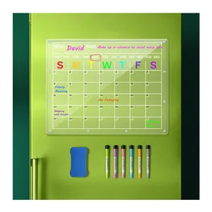 Wholesale Acrylic Calendar Dry Erase Board Week Magnetic Notepad Fridge Acrylic Message Board