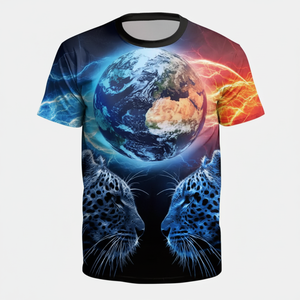 เสื้อยืดพิมพ์ลายสำหรับทุกเพศเสื้อยืดโพลีเอสเตอร์สีขาวล้วนมีลวดลายเสื้อยืดผ้าเจอร์ซี่สำหรับผู้ชายและผู้หญิงฤดูร้อน - Product Image 1