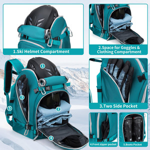 Échantillon gratuit Sac à ski personnalisé pour une ou deux planches, imperméable, avec roulettes et grande capacité, sac à dos de ski d'extérieur - Product Image 3