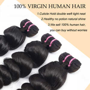 Brazilian Loose <b>Deep</b> <b>Wave</b> Hair Bundles 100% Unprocessed Human Virgin Hair Bundles Multiple length options Hair Weaving - Product Image 3