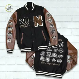 Huili fabricant de haute qualité poids lourd surdimensionné baseball letterman veste personnalisée vintage applique broderie varsity jacke