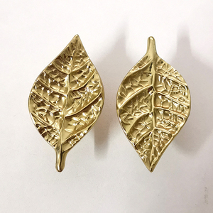Wholesale Solid Brass Forged Leaf Drawer Handle <strong>Knobs</strong> Cabinet <strong>Door</strong> Wardrobe Jewelry Box Pulls - Product Image 3
