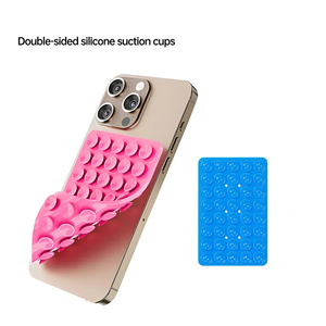 Support de téléphone en silicone à ventouse, pliable, avec fixation adhésive arrière, support polyvalent pour salle de bain, miroir, gym, diffusion en direct et voiture - Product Image 1