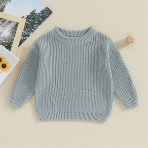 Surdimensionné Enfants <span class=keywords><strong>Pull</strong></span> Tops Bébé Garçons Filles Couleur Unie Basique Coton À Manches Longues Pulls Toddler <span class=keywords><strong>Pull</strong></span> - Product Image 2
