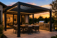 Pergola à toit à lamelles en aluminium sur mesure pour patio résidentiel, bord de piscine et zones de repas en plein air