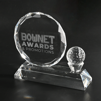 NOUVEAU Trophée de baseball en cristal durable de grande taille, de forme ronde, avec technique de sablage