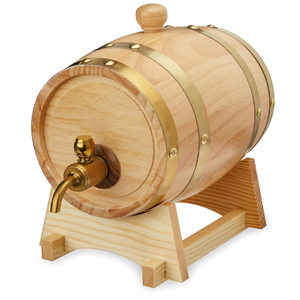 Barril de Madera para Whisky, Barril de Infusión de Whisky, Jarra de Moonshine con Grifo, Dispensador de Licores, Barril para Bebidas - Product Image 1