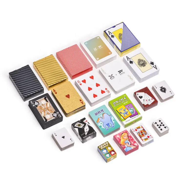 All'ingrosso personalizzato vari tipi di dimensioni Standard magia impermeabile a due lati stampa normale gioco di carte di plastica Poker carta da gioco carta