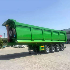 Semi-remorque benne hydraulique arrière 35m³ 40m³ 60m³ en forme de U, capacité de 50, 80, 100 tonnes, 3 ou 4 essieux - Product Image 5