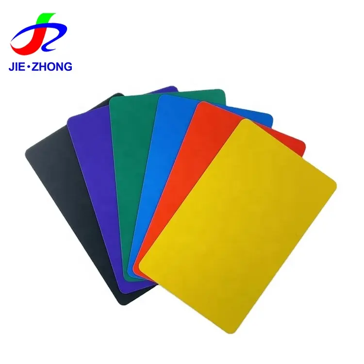 New Material 100% CR80 Size Solid Color Blank Black/Yellow/Green/Red PVC Plastic Card