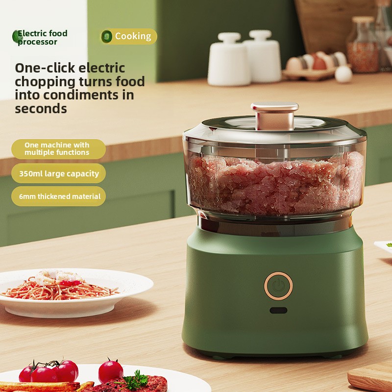 New Kitchen Multifunctional Food Processor Wireless Electric Meat Grinder 45W 0.35L Capacity Household Garlic Press Baby Food