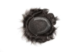 Mái tóc giả nam Quantum 6 Series tóc Remy tự nhiên kiểu sóng, tóc Ấn Độ, 100% tết tay, nút thắt vô hình, đế ren & PU - Product Image 3