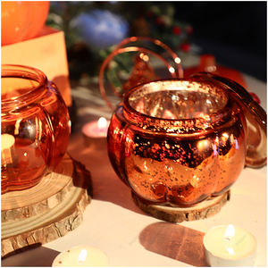 Porte-bougie <span class=keywords><strong>en</strong></span> verre <span class=keywords><strong>en</strong></span> forme de citrouille sur le thème de l'automne, pot <span class=keywords><strong>en</strong></span> verre <span class=keywords><strong>en</strong></span> forme de citrouille, pot à bougie <span class=keywords><strong>en</strong></span> forme de citrouille pour Halloween, décoration festive pour la maison - Product Image 2