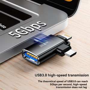 3 in 1 USB 3.0ตัวเมีย Type C มัลติฟังก์ชั่นตัวผู้สำหรับ USB-C โทรศัพท์ Apple Android ไปยัง USB <span class=keywords><strong>OTG</strong></span> อะแดปเตอร์แปลง<span class=keywords><strong>สาย</strong></span>สัญญาณ AC - Product Image 2
