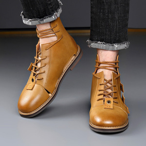 Summer new high-top lace-up Roman <b>sandals</b> with intricate designs, elegant feel, retro style, versatile, back zipper, men’s shoes - Product Image 2