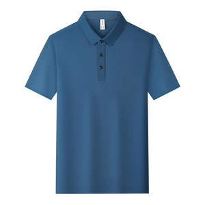 เสื้อโปโลผู้ชายแขนสั้นสีพื้นผ้าไนลอนระบายอากาศได้ดีใส่ได้ทุกวัน - Product Image 4