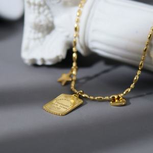 Colliers tendance 2026, bijoux minimalistes hypoallergéniques, acier inoxydable 316l, plaqué or 18k PVD, collier pour femmes - Product Image 2