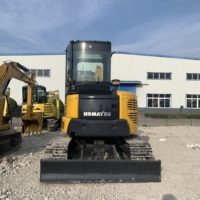 Mini-excavatrice sur chenilles Komatsu PC55MR d'occasion, excavatrice compacte de 5 tonnes avec cabine, d'origine japonaise, excavatrice d'occasion