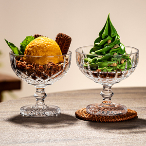 أواني شرب زجاجية شفافة عالية الجودة وعاء عرض حلويات أنيق لمقهى الفندق المطعم-أطباق آيس كريم بالجملة بالجملة - Product Image 4