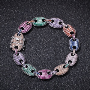 Chaînette pour hommes, en cuivre, plaqué <span class=keywords><strong>or</strong></span> 18K, mm, haute qualité, Hip Hop, zircon, Micro pavé, grains <span class=keywords><strong>de</strong></span> <span class=keywords><strong>café</strong></span>, à la mode - Product Image 6