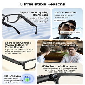 Lunettes Intelligentes M08 avec Caméra HD 800W, Compatibles Toutes Plateformes, Traduction IA, Commande Tactile, Lunettes Connectées d'Extérieur – Vente en Gros - Product Image 6