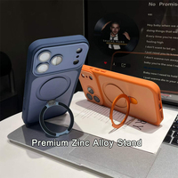 Coque Magnétique de Protection Intégrale pour iPhone 17 12 avec Béquille Métallique Dissimulée et Film de Protection d'Objectif, Compatible iPhone 13 15 16 Plus