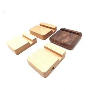 Customized Logo <b>Phone</b> Holder Polished Beech Walnut Wooden Mobile <b>Stand</b> - Product Image 5