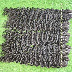 Extensiones de Cabello Humano Indio Remy de Doble Trama, Estilo Ondulado Profundo, Cutículas Alineadas, Sin Enredos, 100 g, Permanente - Product Image 1