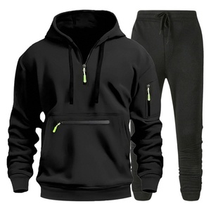 New Men's Sportswear Set <strong>Hooded</strong> <strong>Sweatshirt</strong> <strong>With</strong> Pockets <strong>And</strong> <strong>Zippers</strong> Pullover Fleece <strong>Sweatshirt</strong> <strong>And</strong> Sweatpants Two-Piece Set - Product Image 4