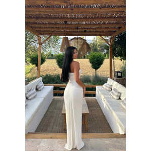 Robe longue blanche à volants pour mariages, occasions spéciales, événements, festivals, tenues décontractées, tailles XS à 6XL, design formel ODM - Product Image 1
