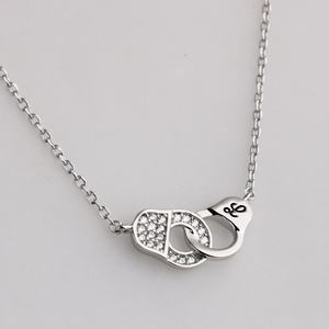 Rhodium Plated <b>Silver</b> Zircon <b>Heart</b> <b>Necklace</b> Trendy Strand Design for Women's-Party Engagement Wedding Jewelry - Product Image 2