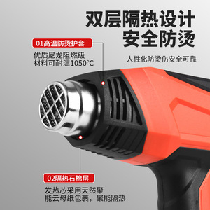 Pistola de Calor Inalámbrica Jin Chengtai 250 L Min con Temperatura Ajustable para Tintado de Ventanas de Automóviles y Soldadura de Plástico - Product Image 3