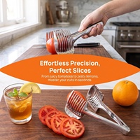 Trancheuse manuelle ronde pour légumes et fruits en alliage d'aluminium, support à oignon, hachoir à tomates et pommes de terre, réutilisable et portable