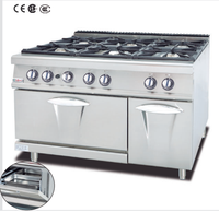 Wiberda Cuisinière électrique professionnelle en acier inoxydable robuste à 6 brûleurs, avec gril, compatible GPL, contrôle de la puissance à deux zones, puissance réglable, pour cuisine commerciale