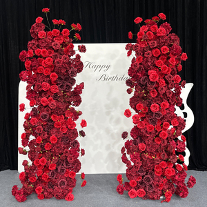 قوس ورد جوري صناعي حديث الطراز أحمر واقعي لديكور حفلات الزفاف والعودة إلى المدارس ورأس السنة الصينية بأسعار مخفضة - Product Image 2