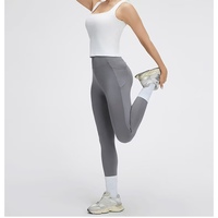Pantalon de yoga taille haute pour femme avec poches, contrôle du ventre, leggings de sport, fitness, course à pied, vêtements de sport, personnalisable OEM Pro