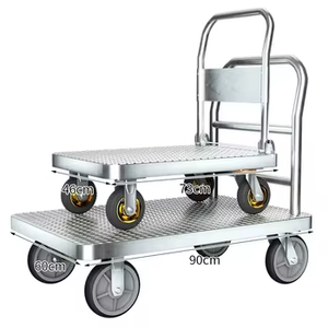 Yida YD-01 Home Express Warehouse <span class=keywords><strong>Trolley</strong></span> Cargo Truck Tragbarer Anhänger aus Edelstahl mit Allrad-Plattform struktur - Product Image 4