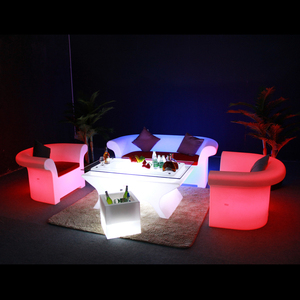 Sofá de plástico blanco moderno de fábrica, sofá iluminado, muebles Led, Bar de jardín, silla de piscina, sofá de playa - Product Image 6