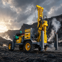 Machine de forage pneumatique pour puits d'eau, foreuse portative sur chenilles diesel pour le forage de gisements miniers, de roches, de sols souterrains et de sondages.