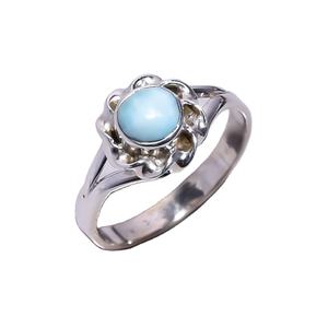 แหวนลาริมาร์เงินสเตอร์ลิงทำด้วยมือ925อัญมณีธรรมชาติเครื่องประดับสำหรับงานแต่งงานและงานเลี้ยงขายส่งเป็นจำนวนมาก - Product Image 1