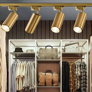 Faretto a Binario Nordic Gold in Alluminio LED per Soggiorno, <span class=keywords><strong>Sala</strong></span> da <span class=keywords><strong>Pranzo</strong></span>, Spogliatoio, Negozio di Abbigliamento, Bar, Pub, Gioielleria - Product Image 1
