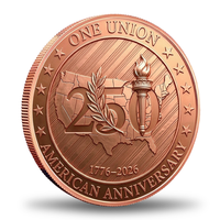 Moneda de Cobre Conmemorativa del 250 Aniversario de Estados Unidos, Mapa 3D en Alto Relieve, 1 oz, 999% Puro, Moneda Patriótica Coleccionable del Territorio Americano
