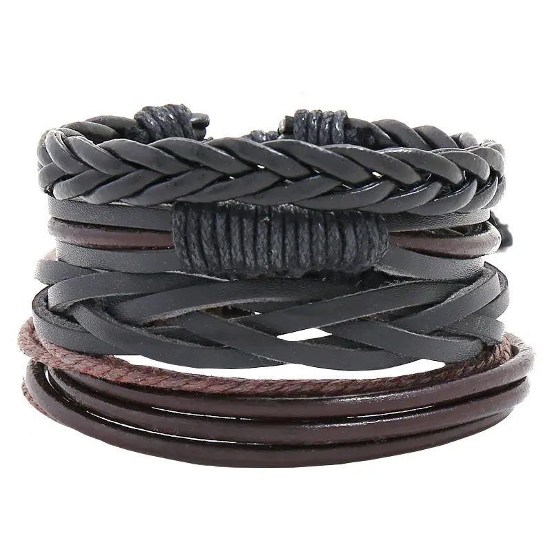 Mode Echt leder Armband für Männer Schmuck Set Großhandel N99281