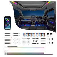 Luces de Ambiente para el Interior del Automóvil K4plus, Efecto de Luz Fluida, Iluminación Sincronizada con la Música, Modos de Color Dinámicos