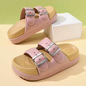 Sandalias Birken de Moda para Mujer, con Plataforma, Casuales, Suaves, Antideslizantes, con Suela de EVA, en Blanco, Negro, Rosa, Marrón, Punta Redonda - Product Image 2