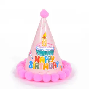 Ucuz çocuk doğum günü partisi şapka çevre olarak parçalanabilir kağıt kartı parti flama ve konfeti