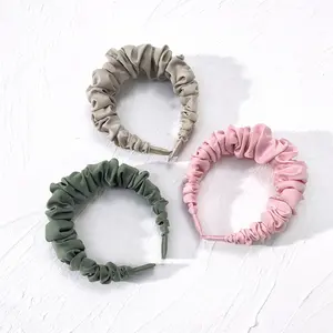 B.PHNE new design girls hair accessories pink green fashion hairband women plicated wholesale headband